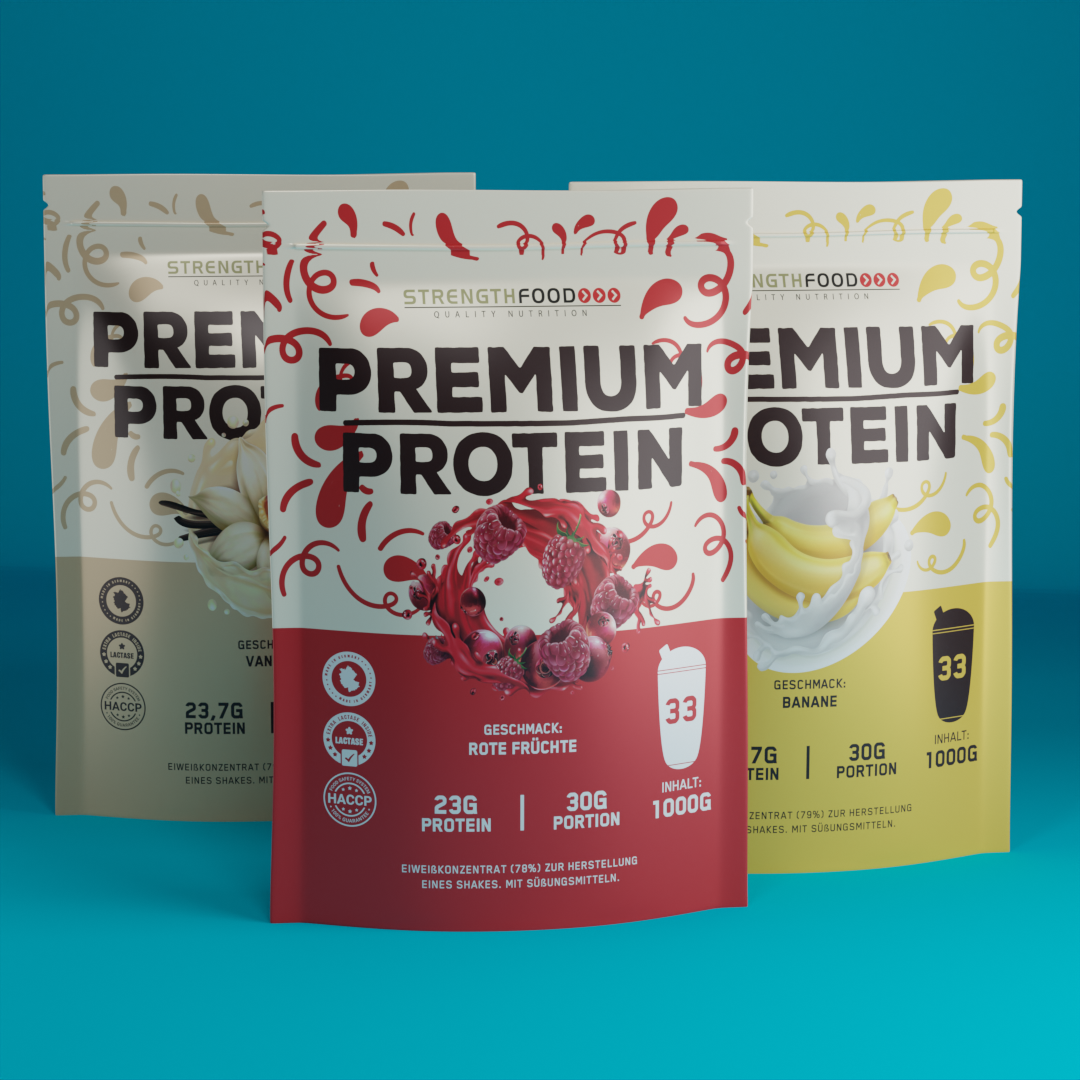 3 x 1000g Sparpack Premium Protein 85+ - 3 Komponenten Eiweiss