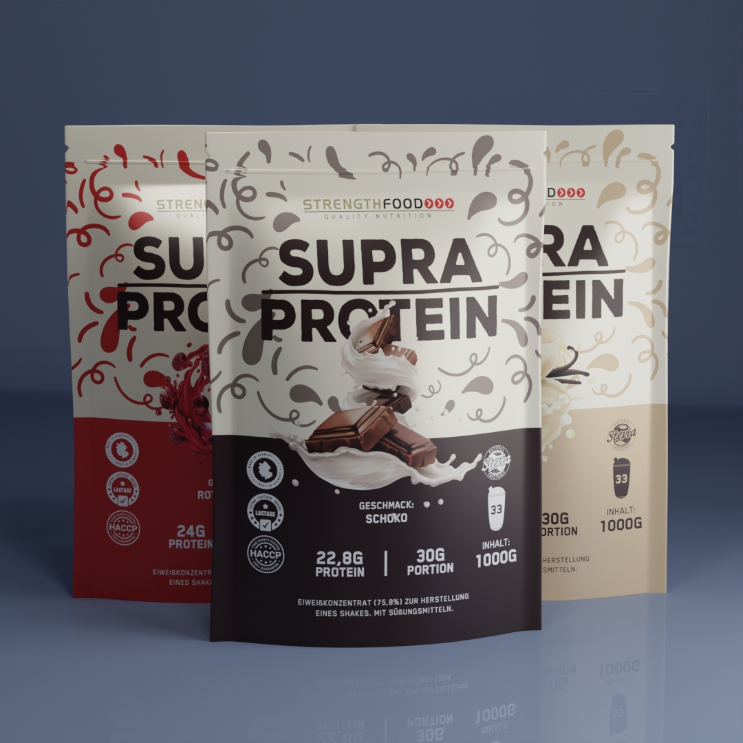 3 x 1000g Sparpack - 4K Protein Pulver - Supra - Stevia